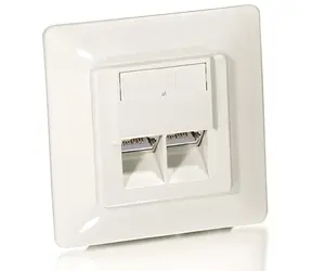 Equip 2x RJ45 Cat5e weiß / Buchse / 45° / geschirmt / LSA-IDC