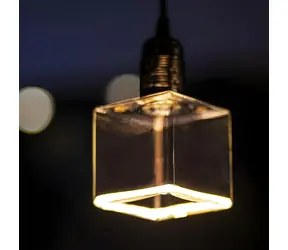 SEGULA LED Floating Cube 86 klar / Glühbirne / E27 / 4,5 W (28 W) / 300 lm / 2200 K / dimmbar / G