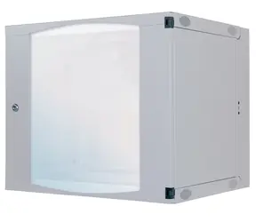 Intellinet 12U 540x600 mm grau / Wandschrank / 19" / Glastür / Klapprahmen / Tragfähigkeit 30 kg