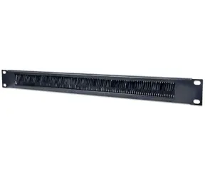 Intellinet schwarz / Kabelverschraubung / 19" / 1U / Bürstenschiene / Stahl
