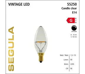 SEGULA LED Balance klar / Glühbirne / E14 / 1,5 W (10 W) / 90 lm / 2200 K / dimmbar
