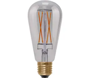 SEGULA LED-Lampe im rustikalen, Long Stil, rauchgrau / Glühbirne / E27 / 220 lm / 1900 K / dimmbar / Farbwiedergabeindex (CRI) 85