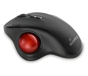 MediaRange MROS263 schwarz, rot / Kabellose Trackball-Maus / 2400 DPI / 7 Tasten