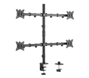 Equip für 4 Monitore, schwarz / Tischhalterung / 17-32 Zoll / VESA 75-100 mm / Tragkraft 9 kg / 360°