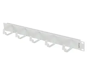 Lanberg 19" Kabelorganizer, 5 Ringe, Typ B, grau / Kabelorganizer / 1 HE / Metall