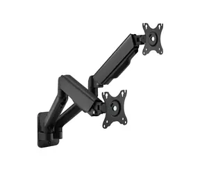 Schwarzes Equip / Wandhalterung für zwei Monitore / 17"-32" / Tragkraft 9 kg / VESA 75-100 mm / drehbar um 180°