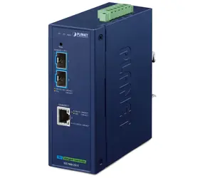 Planet IXT-900-2X1T / Industrieller Konverter / 10GBase-T / 2x SFP+ 10GBase-X / IP40 / -40~75°C / SNMP