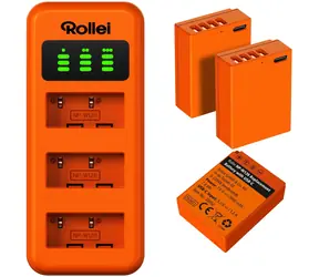 Rollei NP-W126 / Ladeset / 3 Akkus und Ladegerät / Für Fujifilm