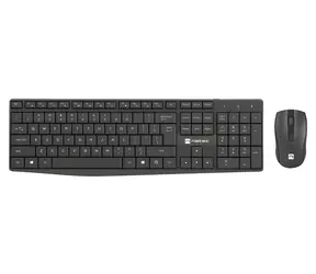 Natec Squid schwarz / Tastatur- und Maus-Set / US-Layout / Kabellos / Nummernblock / 1600 DPI