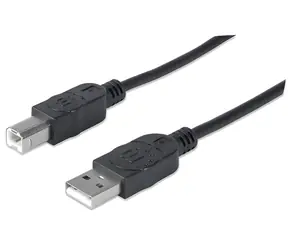 Manhattan USB 2.0 AB schwarz / Anschlusskabel / 1,8 m / 480 Mbit/s