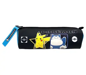 CYP Marken-Federmäppchen Pokémon Geo / Federmäppchen / Gummierte Oberfläche / Textil-Reißverschlussanhänger