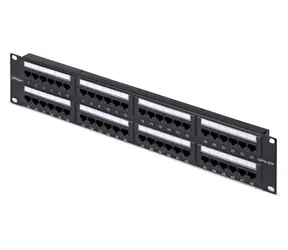 StarTech 48-Port-Patchpanel, schwarz / Patchpanel / CAT6 / 48 RJ-45-Ports / 2 HE