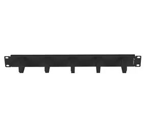 Lanberg Kabelorganizer Typ B schwarz / Kabelorganizer / 19"-Rack / 1 HE / 5 Metallhalterungen