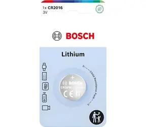 BOSCH CR2016B1/00 / Knopfzellenbatterie / CR2016 Lithium / 3 V / 1 Stück.