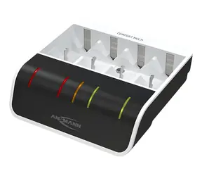Ansmann Comfort Multi weiß/schwarz / Ladegerät / USB / 4 Batterien / LED-Anzeige