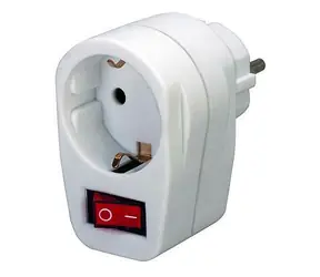 Brennenstuhl Steckdosenadapter mit Schalter weiß / Adapter / Kindersicherung / 1508070
