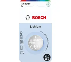 BOSCH CR2450B1/00 / Knopfzellenbatterie / Lithium / 3 V / 1 Stück / in Blisterverpackung