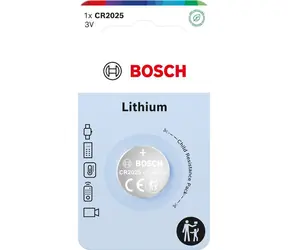 BOSCH CR2025B1/00 / Knopfzellenbatterie / CR2025 Lithium / 3 V / 1 Stück.