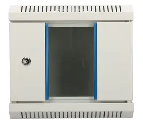 Extralink Wandschrank 10" 4HE grau / Schrank / Glastür / 300×300 mm / Tragfähigkeit 30 kg