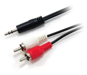 Equip: Audiokabel (3,5-mm-Klinkenstecker - 2x Cinch, schwarz) / Audiokabel / 2,5 m
