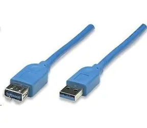 Manhattan USB 3.0 Verlängerungskabel AA blau / Kabel / 2 m / 5 Gbit/s
