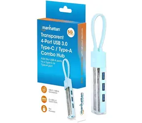 Manhattan USB-A/C-Hub (4X USB-A / USB-Hub / USB 3.2 Gen 1 / 5 Gbit/s / Bus-Stromversorgung)