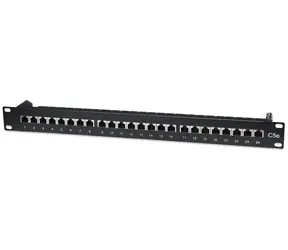 Intellinet 513487 schwarz / Patchpanel / Cat5e STP / 24 Ports / RJ-45 / 1 HE / 19"