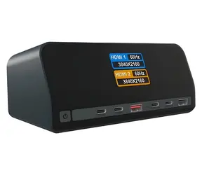 ICY BOX IB-DK2300-CH Anthrazit / Dockingstation / USB-C / 2x HDMI / RJ-45 / LCD-Display / PD 100W