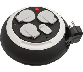 Brennenstuhl Comfort Line CL-S schwarz/weiß / Kabeltrommel / 3 Steckdosen / 2 USB-A / 3 m
