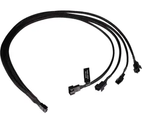 Alphacool Y-Splitter 4-Pin auf 4X 4-Pin PWM schwarz / Kabel / PWM-Splitter / 60 cm