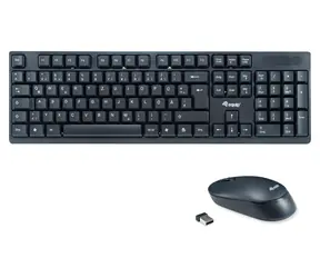 Equip Tastatur- und Maus-Set DE schwarz / Kabelloses Tastatur- und Maus-Set / 2,4 GHz / 105 Tasten / 1200 DPI