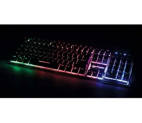 Manhattan USB-Gaming-Tastatur, schwarz / Tastatur / kabelgebunden / LED-Hintergrundbeleuchtung / Anti-Ghosting / Metallgehäuse / IPX4