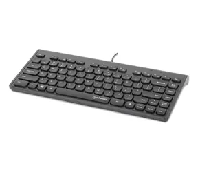 Manhattan Slim USB-Tastatur schwarz / Tastatur / Membran / 82 Tasten / 1,5 m