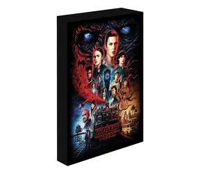 Pyramidenförmiges Stranger Things-Bild / Leuchtendes LED-Bild / 30 x 40 cm / 3 x AA-Batterien