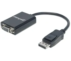 Manhattan DisplayPort-zu-VGA-Adapter, schwarz / Adapter / aktiv / max. 1920x1200 / vergoldete Anschlüsse