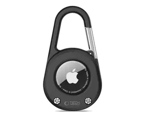 Tech-Protect Slidelock Karabiner schwarz / Schlüsselanhänger mit Karabiner / Apple AirTag 1/2