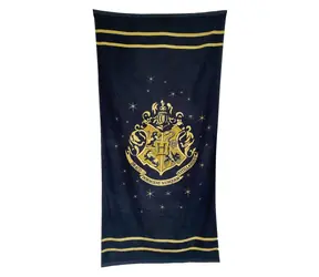 Cooles Harry-Potter-Badetuch mit goldenem Wappen / Badetuch / 75 x 150 cm / 100 % Baumwolle