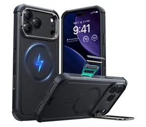 ESR Cyber Kickstand schwarz für Apple iPhone 17 Pro / Hülle / MagSafe / Klappständer