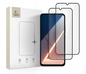 Tech-Protect Glass FIT+ schwarz / Gehärtetes Glas / XIAOMI POCO M7 / 2 Stück