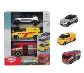 Simba SOS Team Set 3-teilig / Set mit freilaufenden Fahrzeugen / Feuerwehr, Polizei, Krankenwagen / Maßstab 1:36 / 15,5 cm