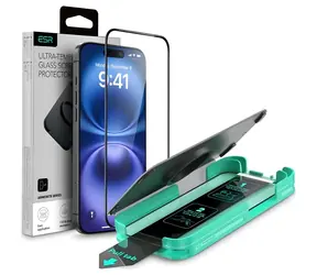 ESR Armorite schwarzer Rahmen / Schutzglas / Apple iPhone 16 Pro Max / Gehärtetes Glas