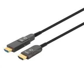 Manhattan optisches HDMI-Kabel, 70 m, schwarz / HDMI-Kabel / HDMI auf Micro-HDMI / 4K 60 Hz / HDCP 2.2 / 18 Gbit/s