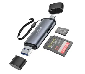 Tech-Protect UltraBoost grau / Kartenleser / SD, microSD / USB-C & USB-A