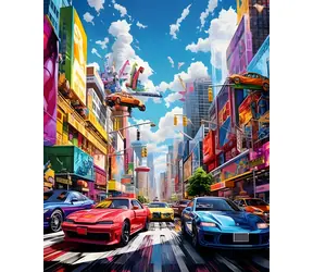 Norimpex Diamantmalerei Bunte Stadt / 30x40 cm