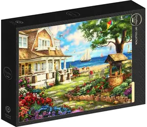 GRAPHICS Puzzle-Kunstkollektion: Ferienhaus am Meer / 1000 Teile / 69 × 47,8 cm