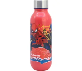 STOR Spiderman Trinkflasche 640 ml / Trinkflasche / Metallschraubverschluss / BPA-frei