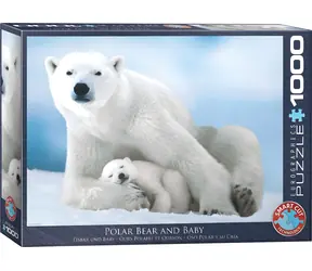 EUROGRAPHICS Puzzle Eisbär mit Jungem / 1000 Teile