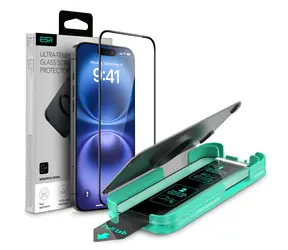 ESR Armorite schwarz / Schutzglas / Apple iPhone 16 / mit Montagerahmen und Applikator