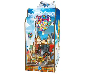 2Kids Toys Buchstütze „Haus in den Wolken“ / 3D-Holzpuzzle / 203 Teile / Holz / ab 14 Jahren