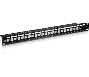 Trendnet TC-KP24S schwarz / Patchpanel / 24x Keystone / geschirmt / 19" / 1HE